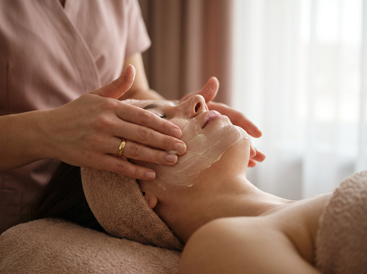 Echipa DANA's Beauty Studio în timpul unui tratament facial profesional